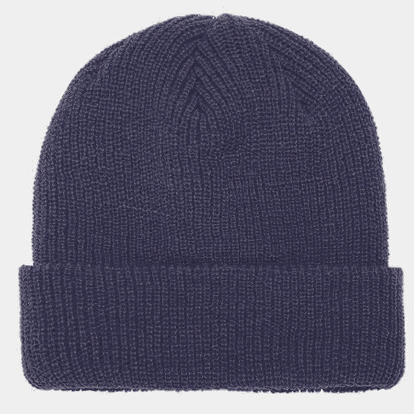 RIBBED CUFFED KNIT BEANIE