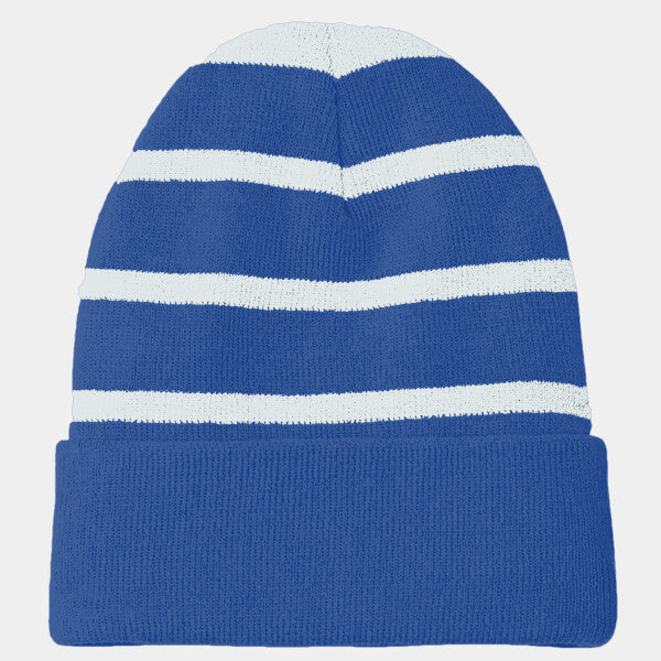 STRIPED BEANIE WITH SOLID BAND