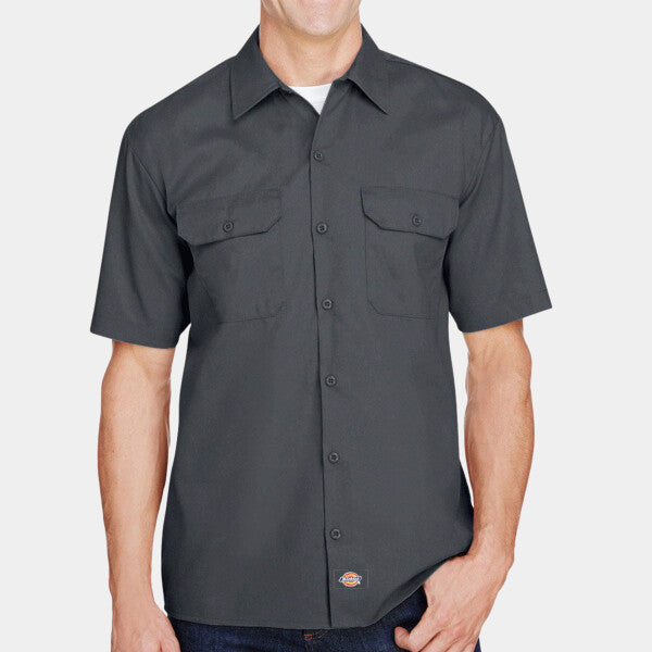 MEN'S FLEX SHORT-SLEEVE TWILL WORK SHIRT