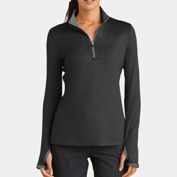 LADIES DRI FIT STRETCH 1/2 ZIP COVER UP