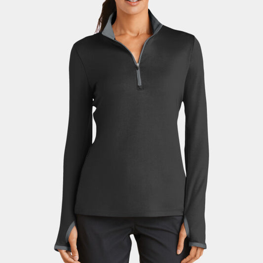 LADIES DRI FIT STRETCH 1/2 ZIP COVER UP