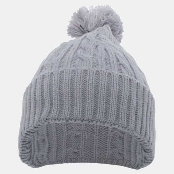 CABLE KNIT POM-POM BEANIE