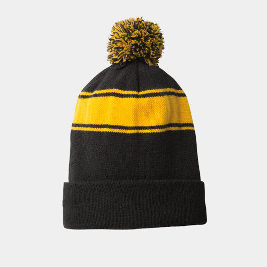 STRIPE POM POM BEANIE