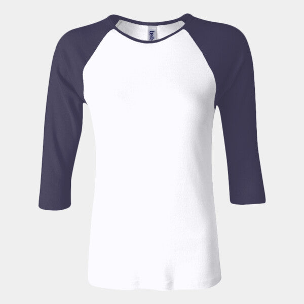 LADIES' BABY RIB THREE-QUARTERSLEEVE CONTRAST RAGLAN T-SHIRT