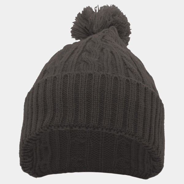 CABLE KNIT POM-POM BEANIE