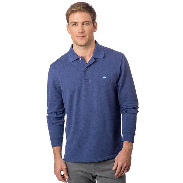 SOUTHERN TIDE MEN'S LONG SLEEVE HEATHERED SKIPJACK POLO