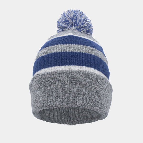 KNIT FOLD-OVER POM-POM BEANIE