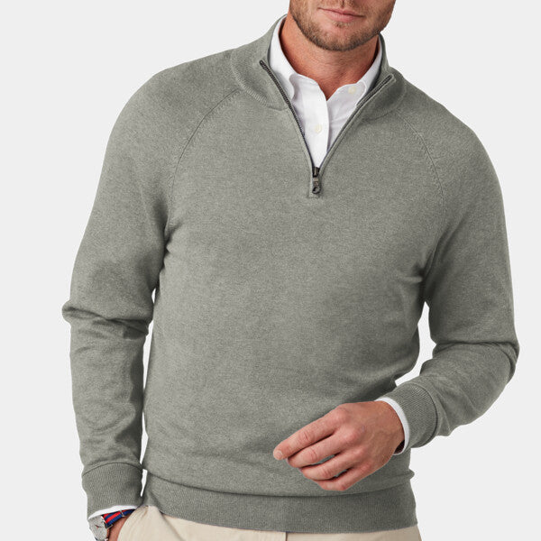 COTTON STRETCH 1/4 ZIP SWEATER