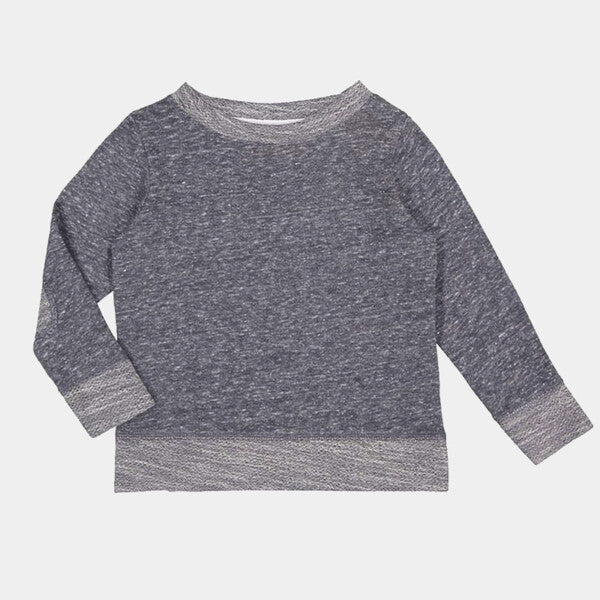 TODDLER HARBORSIDE MELANGE FRENCH TERRY CREWNECK WITH ELBOW PATCHES