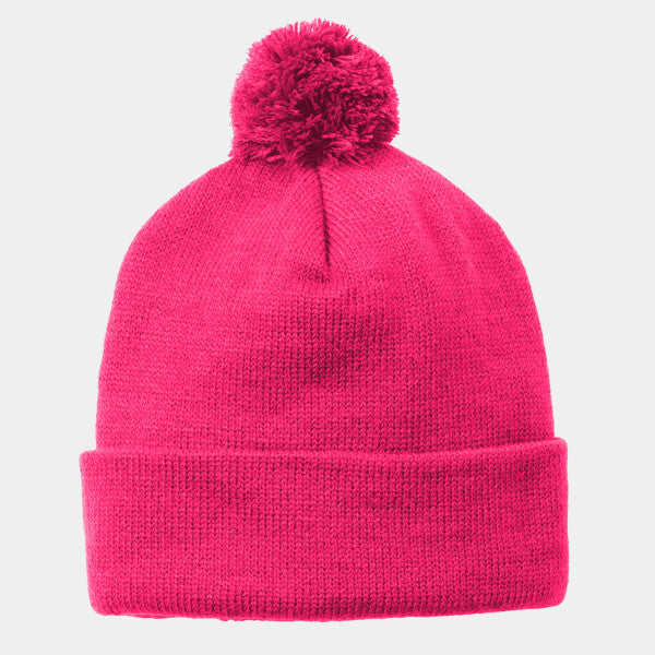 SOLID POM POM BEANIE