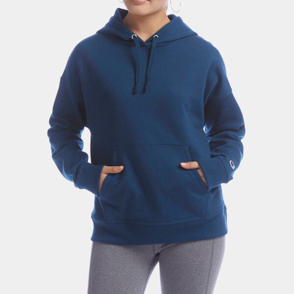 LADIES' POWERBLEND RELAXED HOODED SWEATSHIRT
