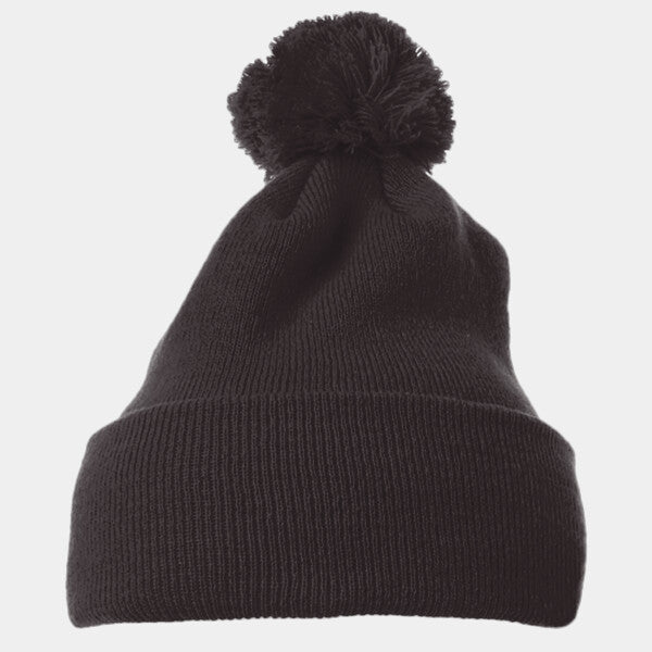 CUFFED KNIT BEANIE WITH POM POM HAT