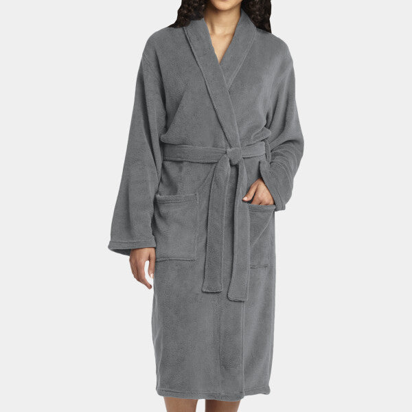 PLUSH MICROFLEECE SHAWL COLLAR ROBE