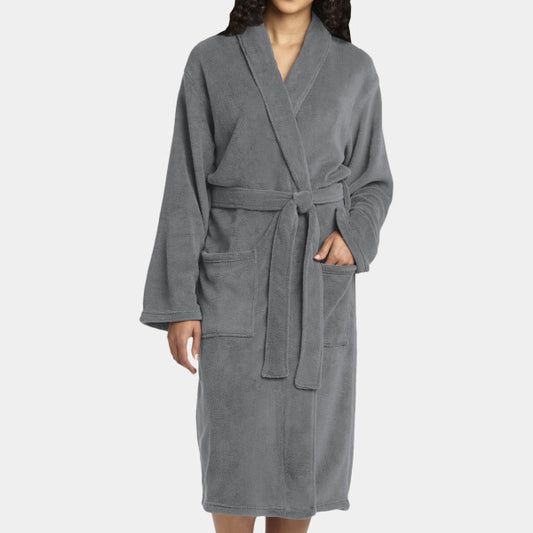 PLUSH MICROFLEECE SHAWL COLLAR ROBE