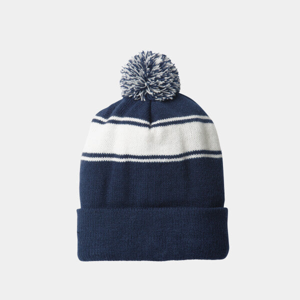 STRIPE POM POM BEANIE