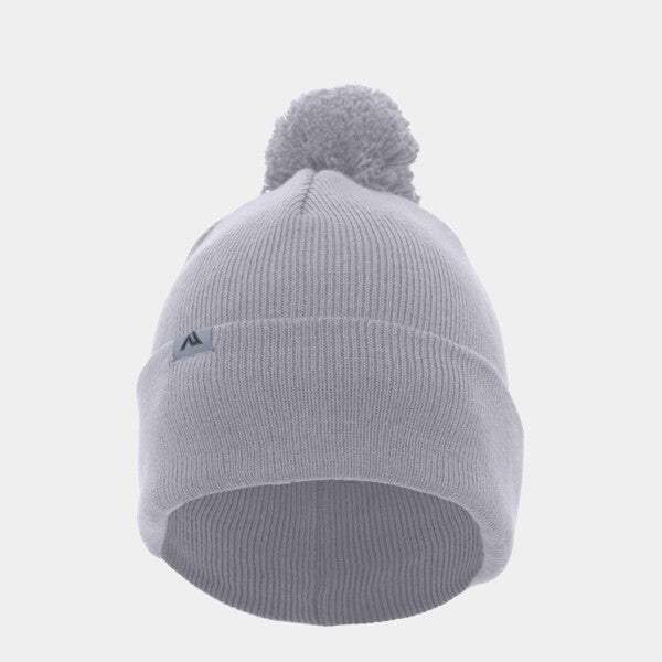 KNIT FOLD-OVER POM-POM BEANIE