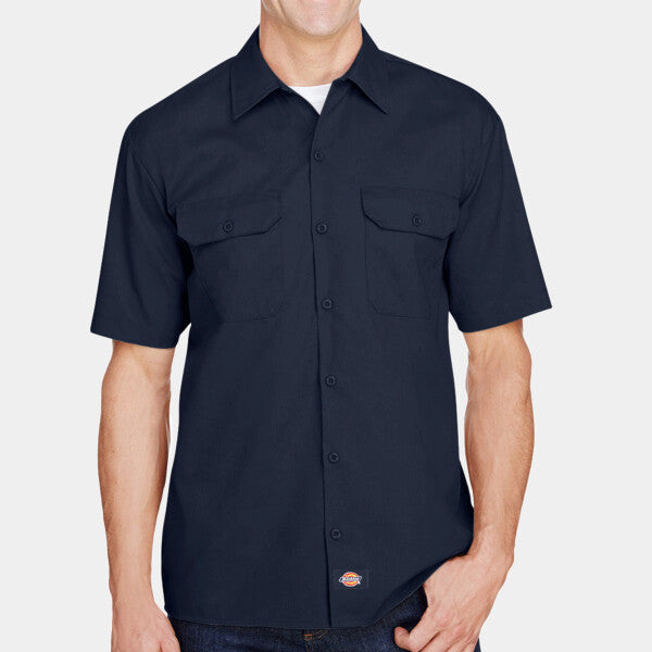 MEN'S FLEX SHORT-SLEEVE TWILL WORK SHIRT
