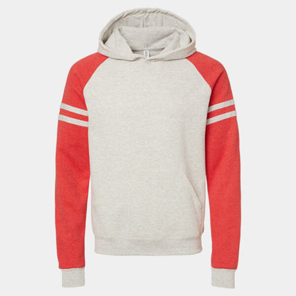 NUBLEND® VARSITY COLORBLOCKED RAGLAN HOODED SWEATSHIRT