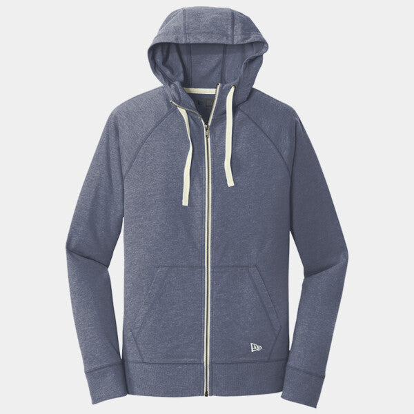 SUEDED COTTON BLEND FULL ZIP HOODIE