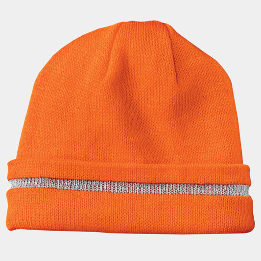 ENHANCED VISIBILITY BEANIE WITH REFLECTIVE STRIPE