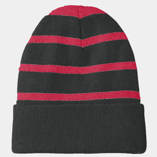 STRIPED BEANIE WITH SOLID BAND