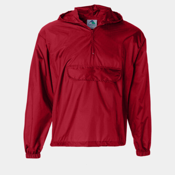 PACKABLE HALF-ZIP HOODED PULLOVER JACKET