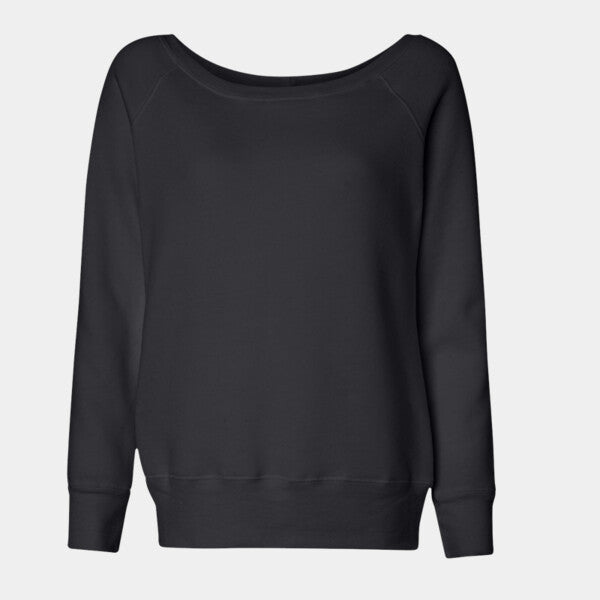 LADIES' SPONGE FLEECE WIDE NECK SWEATSHIRT