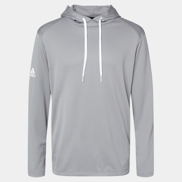 TEXTURED MIXED MEDIA HOODED SWEATSHIRT