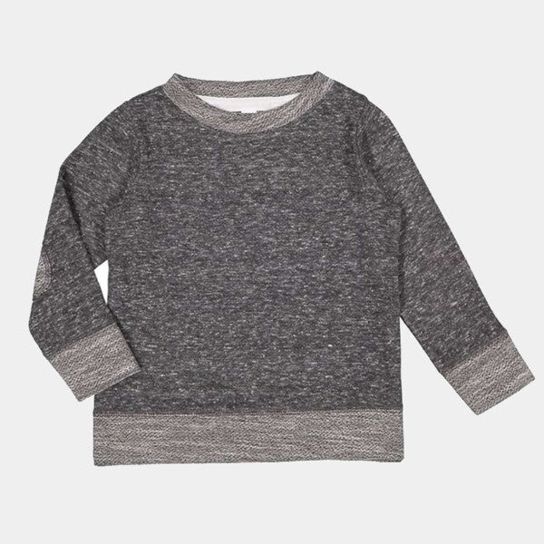 TODDLER HARBORSIDE MELANGE FRENCH TERRY CREWNECK WITH ELBOW PATCHES