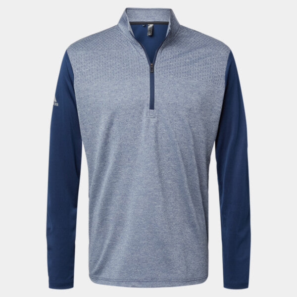HEATHER BLOCK PRINT QUARTER-ZIP PULLOVER