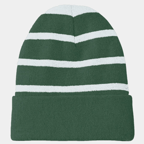 STRIPED BEANIE WITH SOLID BAND