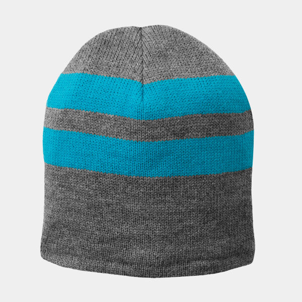 FLEECE LINED STRIPED BEANIE CAP