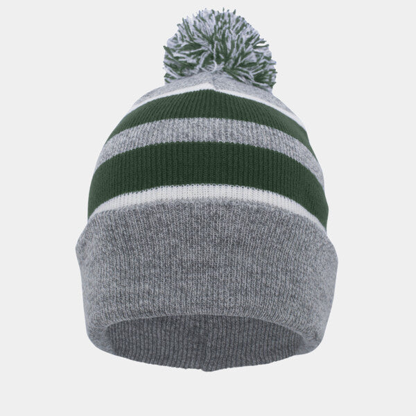 KNIT FOLD-OVER POM-POM BEANIE