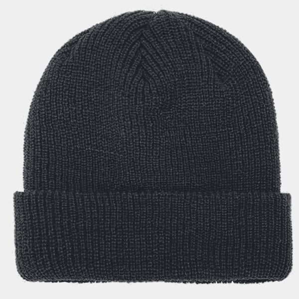 RIBBED CUFFED KNIT BEANIE