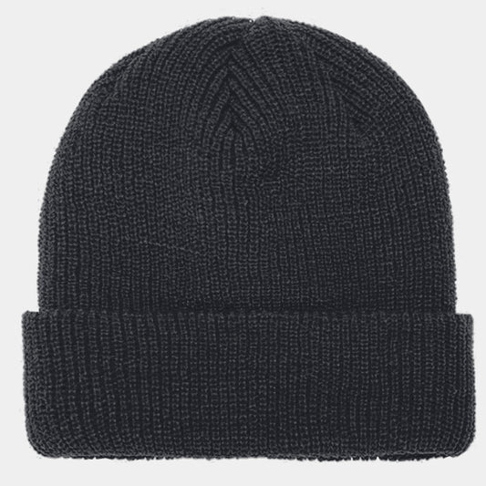 RIBBED CUFFED KNIT BEANIE