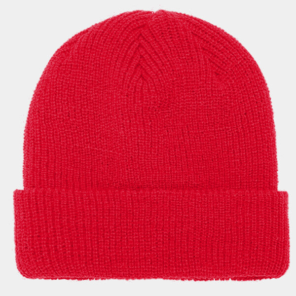 RIBBED CUFFED KNIT BEANIE