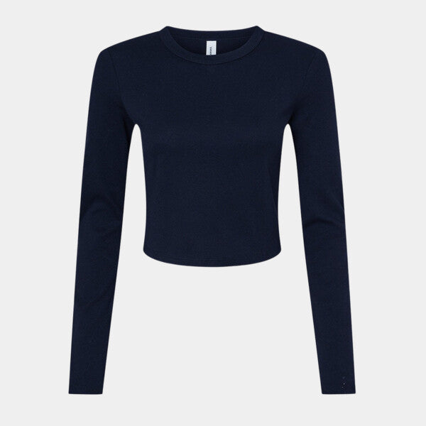 LADIES' MICRO RIBBED LONG SLEEVE BABY TEE