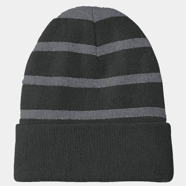 STRIPED BEANIE WITH SOLID BAND