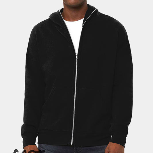 FWD FASHION UNISEX FULL-ZIP FLEECE WITH ZIPPERED HOOD