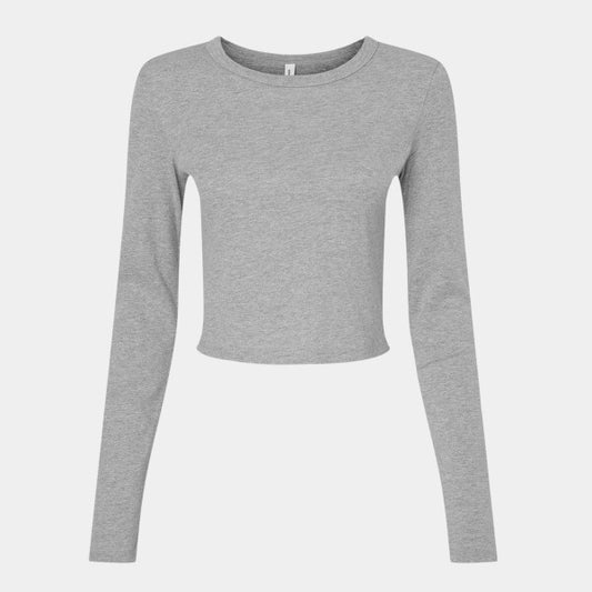 LADIES' MICRO RIBBED LONG SLEEVE BABY TEE