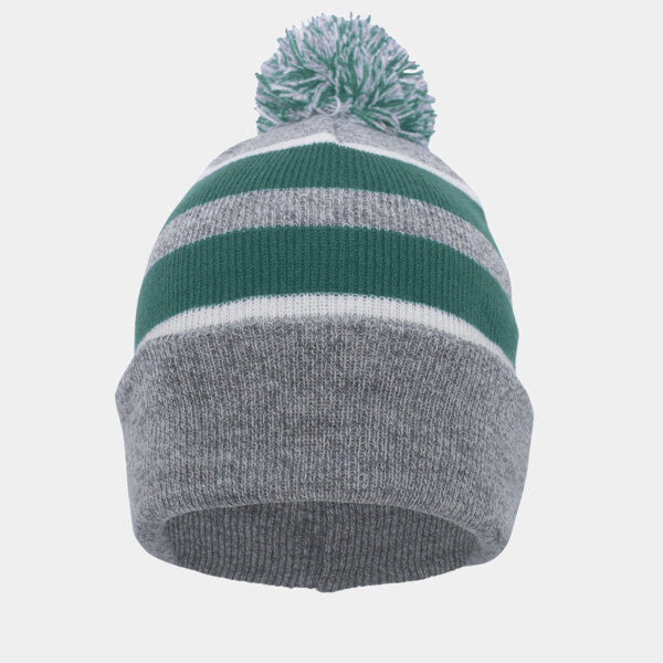KNIT FOLD-OVER POM-POM BEANIE