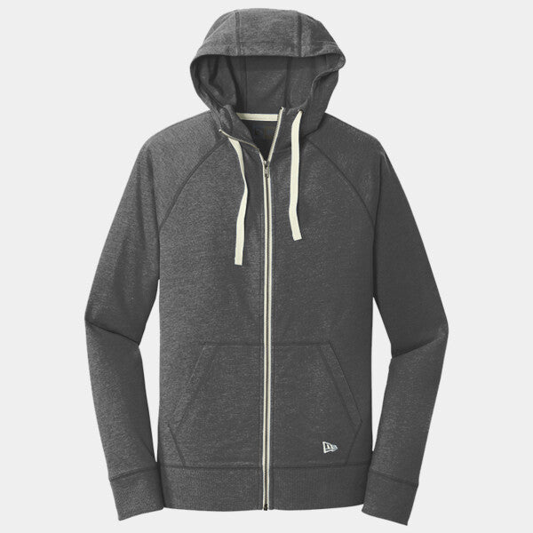 SUEDED COTTON BLEND FULL ZIP HOODIE