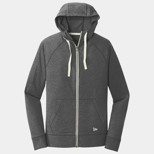 SUEDED COTTON BLEND FULL ZIP HOODIE
