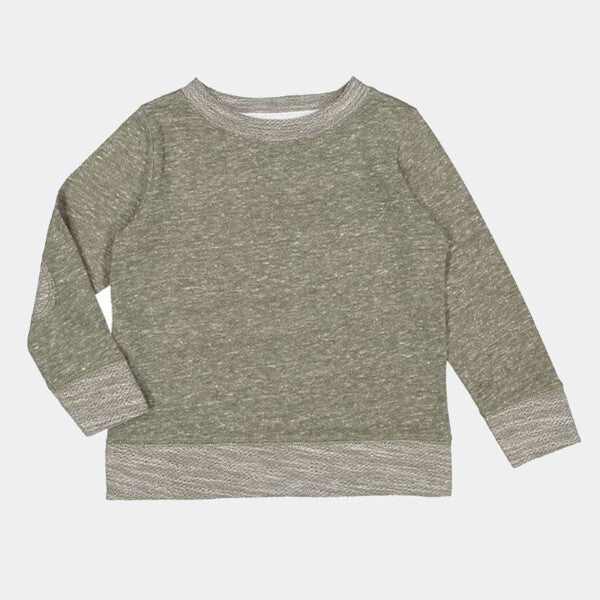 TODDLER HARBORSIDE MELANGE FRENCH TERRY CREWNECK WITH ELBOW PATCHES