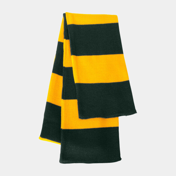 RUGBY-STRIPED KNIT SCARF