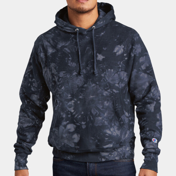 REVERSE WEAVE ® SCRUNCH DYE TIE DYE HOODED SWEATSHIRT