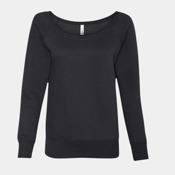 LADIES' SPONGE FLEECE WIDE NECK SWEATSHIRT