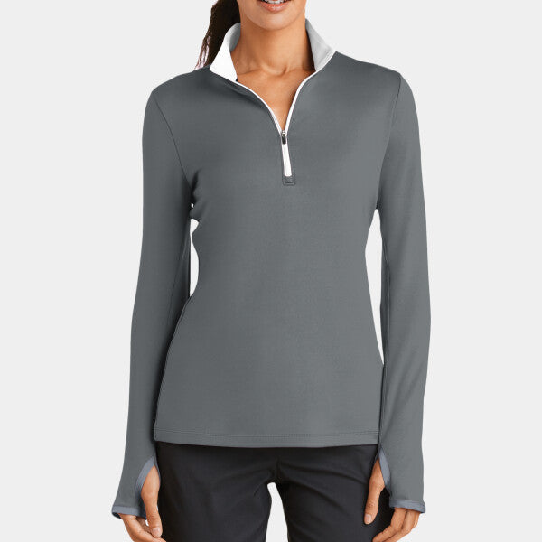 LADIES DRI FIT STRETCH 1/2 ZIP COVER UP