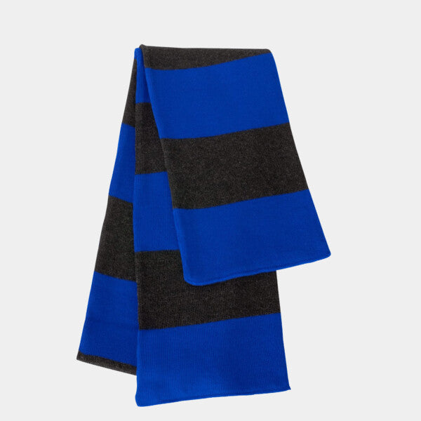RUGBY-STRIPED KNIT SCARF