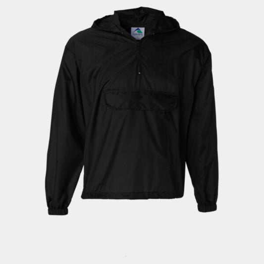 PACKABLE HALF-ZIP HOODED PULLOVER JACKET